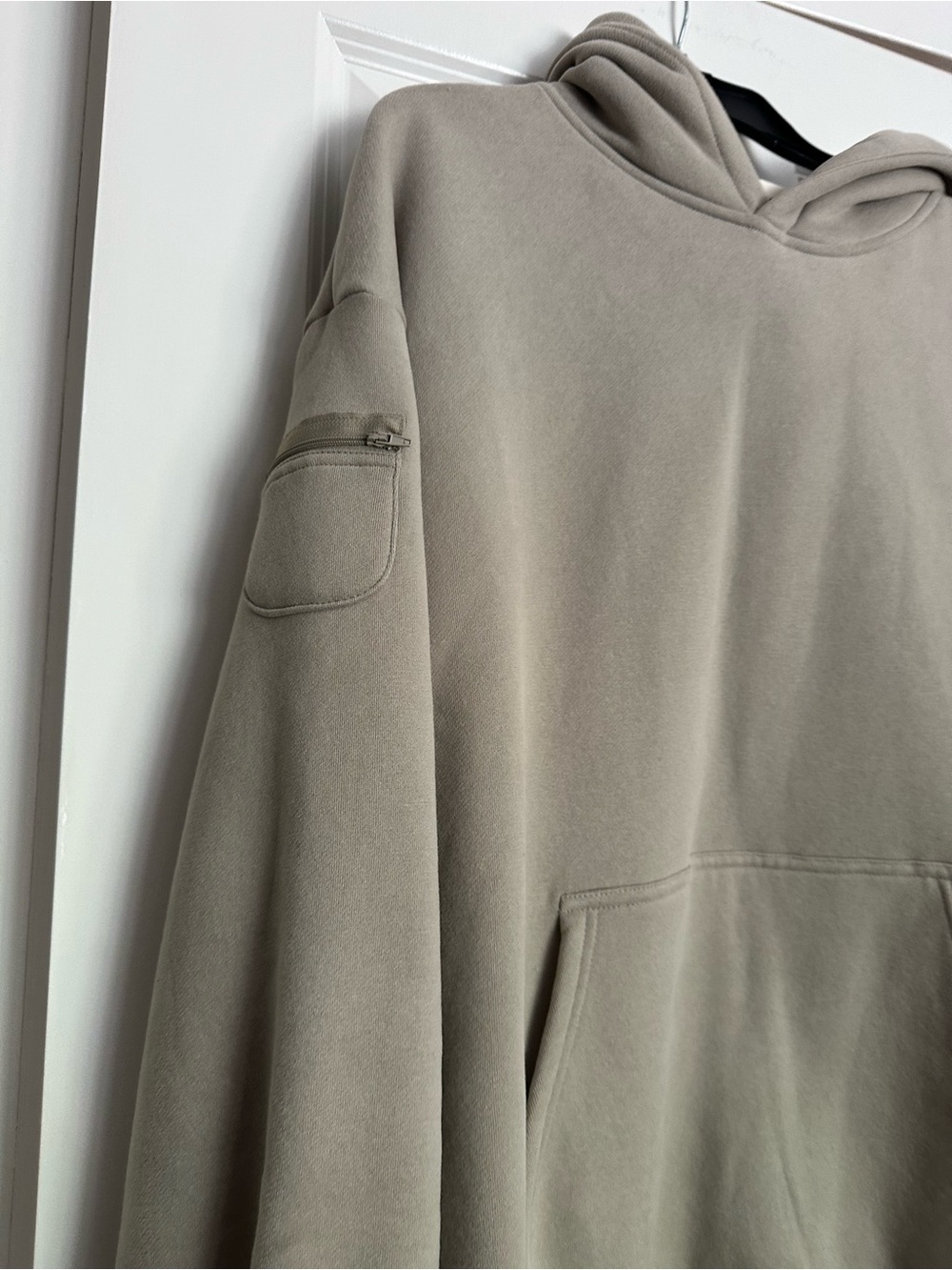Relaxed Hoodie Sweatshirt in Light Taupe - Picture 2 of 4
